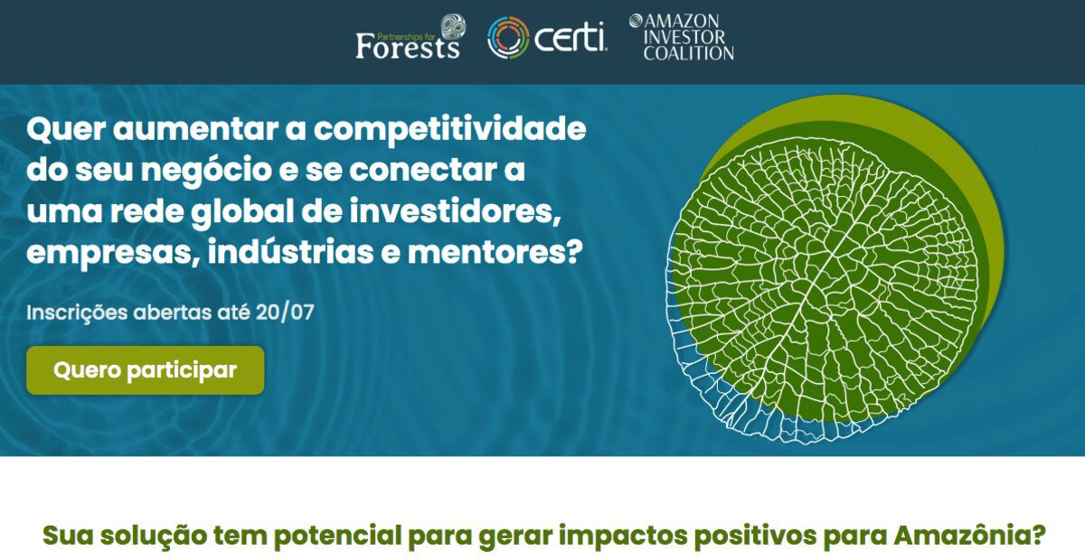 Hub global seleciona negócios de impacto para a floresta amazônica inscrições prorrogadas até 20 de julho